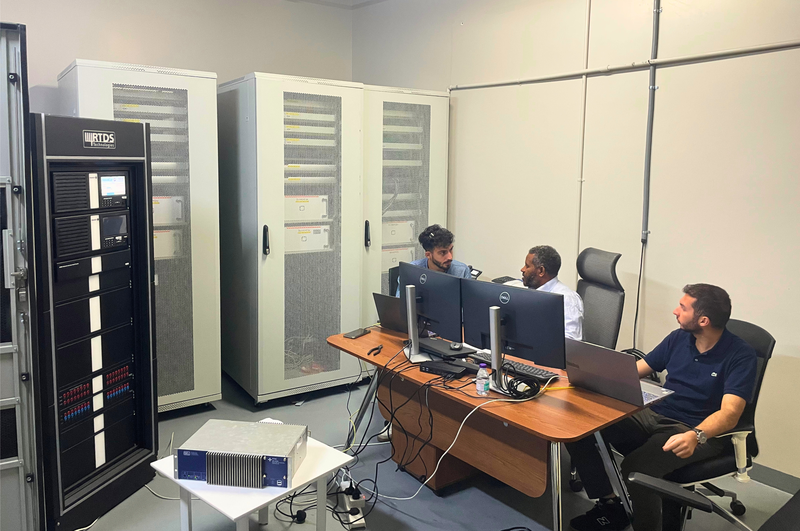 PROTASIS and GCC Lab teams during Real Time Digital Simulator Hardware-in-the-Loop testing
